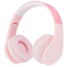 Casti pentru copii on-ear cu microfon, fara fir, P1 Pink, PowerLocus