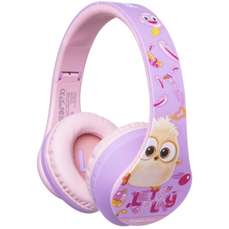 Casti pentru copii on-ear cu microfon, fara fir, P2 Angry Birds Pink, PowerLocus