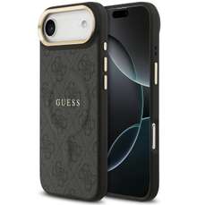 Husa de protectie pentru iPhone Air, negru, PU Leather 4G Gold Frame MagSafe, Guess