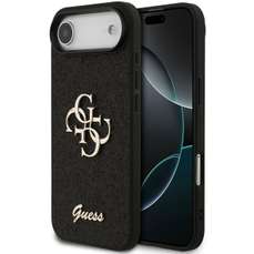 Husa de protectie pentru iPhone Air, negru, Fixed Glitter 4G Metal Logo, Guess