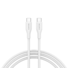 Cablu de date USB-C / USB-C, 1m, 60W, alb, silicon, CC60SC10 Canyon
