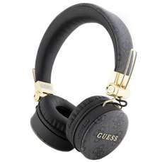 Casti on-ear cu microfon incorporat, fara fir, negru, 4G Metal Logo, Guess
