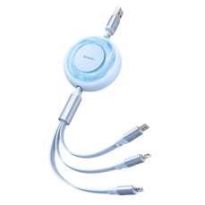 Cablu de date USB la Lightning, MicroUSB si Type-C, 1,2m, albastru, 3 in 1 Mcdodo