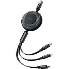 Cablu de date USB la Lightning, MicroUSB si Type-C, 1,2m, negru, 3 in 1 Mcdodo