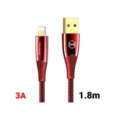 Cablu de date USB la Lightning, 1,8m, rosu, Shark Series, Mcdodo