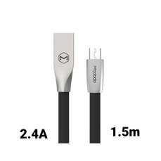 Cablu de date USB / microUSB, 1,5m, 2,4A, negru, Zn-Link Silver, Mcdodo
