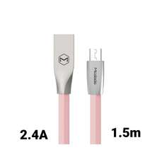 Cablu de date USB / microUSB, 1,5m, 2,4A, roz, Zn-Link Silver, Mcdodo