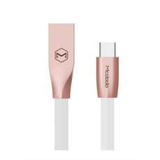 Cablu de date USB / USB-C, 1,5m, 2.4A, DZn-Link Rose Gold White, Mcdodo