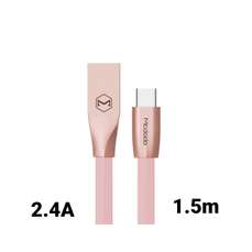 Cablu de date USB / USB-C, 1,5m, 2.4A, Zn-Link Rose Gold Pink, Mcdodo