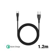Cablu de date USB / USB-C, 1,2m, 2,4A, negru, Mamba Series Black, Mcdodo