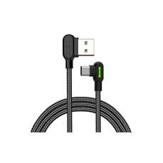 Cablu de date USB / USB-C, 0,5m, negru, 2A, Button Series LED, Mcdodo