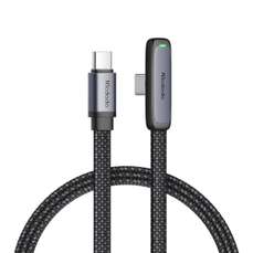 Cablu de date USB-C / USB-C, 1,2m, 65W, negru, Fast Charging, Design la 90 de grade, Mcdodo