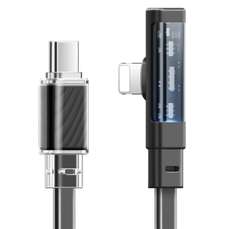 Cablu de date USB-C / Lightning, 1,8m, negru, 36W, Fast Charging, LED, Mcdodo