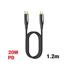 Cablu de date USB-C / Lightning, 1,2m, negru, 20W, Shark Series Black, Mcdodo