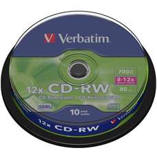 CD-RW 80minute, 12x, 10 buc/bulk, Verbatim