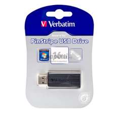 Memorie USB PinStripe negru, 16GB, Verbatim