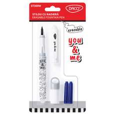 Stilou plastic cu cerneala termosensibila(se sterge), turcoaz, You and Me, ST300T Daco
