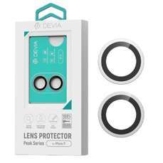 Folie sticla camera Peak Series iPhone 17 argintiu, 2buc/set, Devia