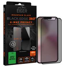 Folie sticla privacy Mountain Black Edge 360 GRS iPhone 16e/iPhone 14/iPhone 13/iPhone 13 Pro, Eiger