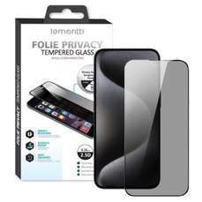 Folie sticla Full Fit Privacy iPhone 16e/iPhone 14/iPhone 13/iPhone 13 Pro, black, Lemontti