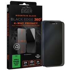 Folie sticla privacy Mountain Black Edge 360 GRS iPhone 16 Pro Max, Eiger