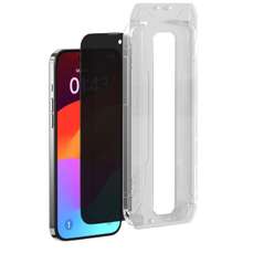 Folie sticla cu kit montare Van Series Full Privacy iPhone 15, negru, Devia