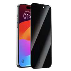Folie sticla Van Series Full Screen Privacy Twice iPhone 15, negru, Devia