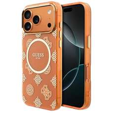 Husa de protectie pentru iPhone 17 Pro Max, orange, Peony Dot MagSafe, Guess