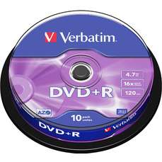 DVD+R 4,7GB, 16x, 10 buc/bulk, Matt Silver Verbatim