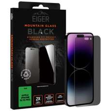 Folie sticla privacy Mountain Glass GRS iPhone 15 / 15 Pro, negru, Eiger