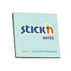 Notes autoadeziv 76mm x 76mm, 100 file/buc, albastru pal, Stick'n