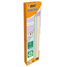 Creion grafit HB, fara guma, 12buc/cut, Eco Evolution Pastel, BIC
