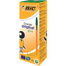 Pix cu capac, verde, corp portocaliu, varf 0,8mm, 20buc/cut, Orange BIC