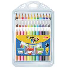 Set creioane colorate, creioane cerate si carioci, 36 buc, BC8877013, Bic