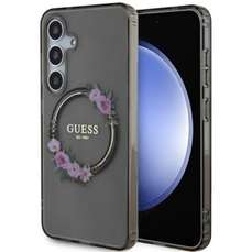 Husa de protectie pentru Samsung Galaxy S24, Flowers Wreath MagSafe, Guess