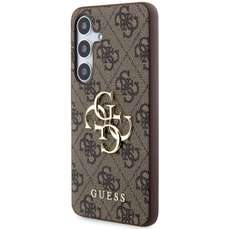 Husa de protectie pentru Samsung Galaxy S24, maro, PU 4G Metal Logo, Guess