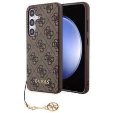 Husa de protectie pentru Samsung Galaxy S24, maro, 4G Charms, Guess