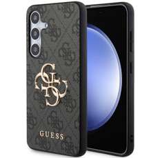 Husa de protectie pentru Samsung Galaxy S24 Plus, gri, PU 4G Metal Logo, Guess