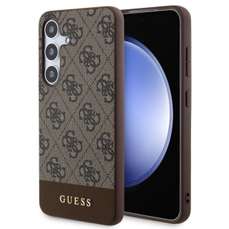 Husa de protectie pentru Samsung Galaxy S24 Plus, maro, 4G Stripe Logo, Guess