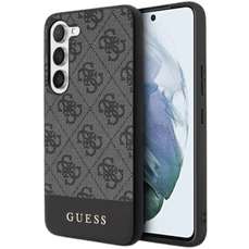 Husa de protectie pentru Samsung Galaxy S24 Plus, gri, 4G Stripe Logo, Guess