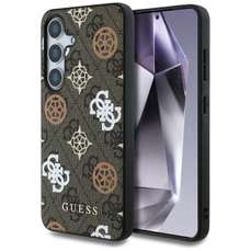 Husa de protectie pentru Samsung Galaxy S25, maro, PU 4G Peony MagSafe, Guess
