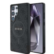 Husa de protectie pentru Samsung Galaxy S25 Ultra, negru, PU Leather 4G Colored Ring MagSafe, Guess