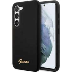 Husa de protectie pentru Samsung Galaxy S23, negru, Liquid Silicone Metal Logo, Guess