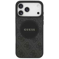 Husa de protectie pentru iPhone 17 Pro Max, negru, 4G Circle Classic Logo MagSafe Guess