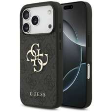 Husa de protectie pentru iPhone 17 Pro, negru, 4G Big Metal Logo Guess