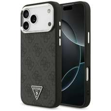 Husa de protectie pentru iPhone 17 Pro, negru, 4G Triangle Logo MagSafe, Guess