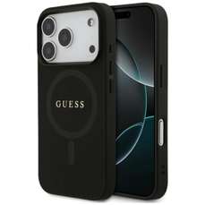 Husa de protectie pentru iPhone 17 Pro Max, negru, Saffiano Classic Logo MagSafe Guess