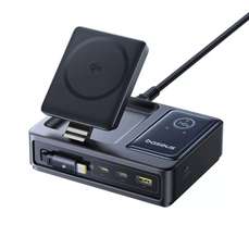 Statie de incarcare, 140W, Wireless Display Digital, negru, Nomos 5in1 Desktop Charger Qi2 Baseus