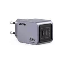 Incarcator retea, 2x USB-C, 45W, GaN Fast Charger, gri, Nexode Pro Ugreen