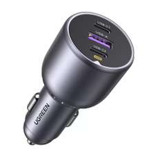 Incarcator auto, 130W, 2x USB-C, 1x USB, PD3.0, QX4.0, indicator LED, gri, Ugreen